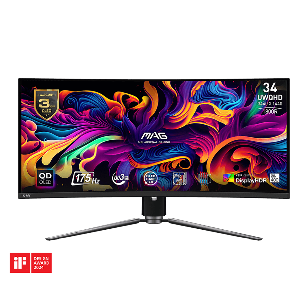 MSI MAG 341CQP QD-OLED 175Hz Curved Gaming Monitors ( 34 inch )